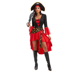 Medieval Retro Women Pirate Cosplay Outfits Halloween Party Suit