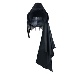 Medieval Stand UP Collar Tied Shawl With Hat Halloween Party Suit