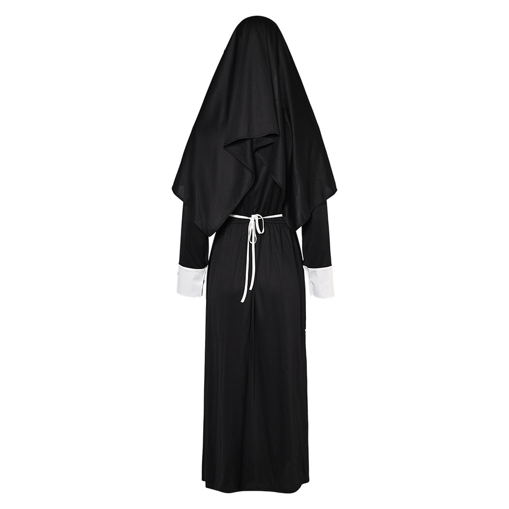 Medieval Women Nun Cosplay Robe 4 Pieces Set Halloween Church Suit ...