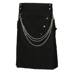 Men's Scottish Festival Chain Black Pleated Short Skirt Cosplay Outfits Halloween Party Suit