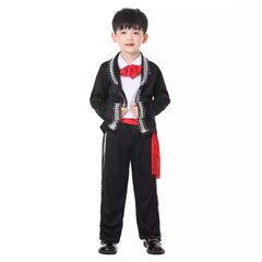 Mexican Ethnic Style Cosplay Costume For Kids Children 6 Piece Set Outfits Halloween Carnival Suit