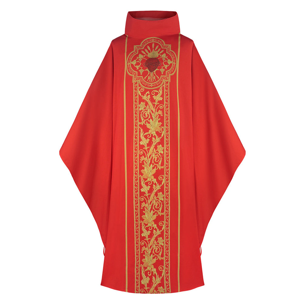 Retro Medieval Monk Cosplay Clothing Priest Religious Printed Robe Out ...