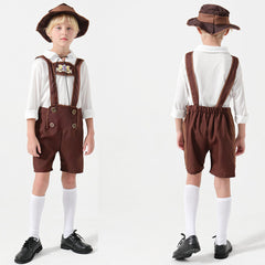 Munich Oktoberfest Kids Boys 3 Piece Set German Beer Festival Alpine Folk Clothing Halloween Carnival Party Suit