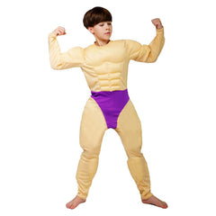 Muscular Men's Khaki Jumpsuit For Adult Children Cosplay Costume Outfits Halloween Carnival Suit 