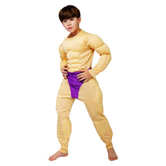 Muscular Men's Khaki Jumpsuit For Adult Children Cosplay Costume Outfits Halloween Carnival Suit 