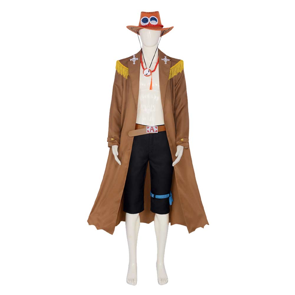 One Piece Portgas D. Ace Anime Character Brown Cosplay Costume Outfits Halloween Carnival Suit