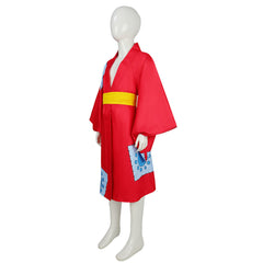 One Piece Wano Country Arc Monkey D. Luffy Kids Children Kimono Cosplay Costume Outfits Halloween Carnival Suit