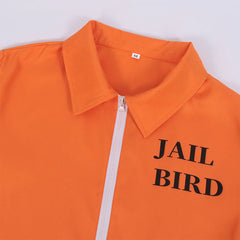 Orange Prisoner Clothes Uniform Men Cosplay Costume Outfits Halloween Carnival Suit  ﻿