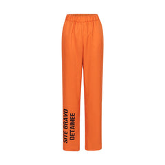 Orange Prisoner Clothes Uniform Women Top Pants Set Cosplay Costume Outfits Halloween Carnival Suit