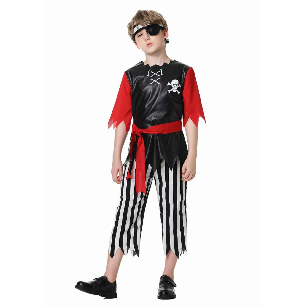 Pirate Top Pants For Kids Boys 5 Piece Set Cosplay Outfits Halloween Party Suit