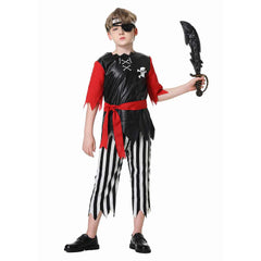 Pirate Top Pants For Kids Boys 5 Piece Set Cosplay Outfits Halloween Party Suit