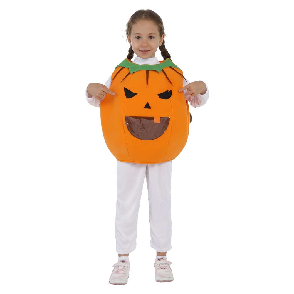 Pumpkin Pockets For Candy Kids Little Children Cosplay Outfits Halloween Party Suit