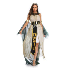 Queen of Egypt Women 7 Piece Set Mesh Dress Cosplay Outfits Halloween Party Suit