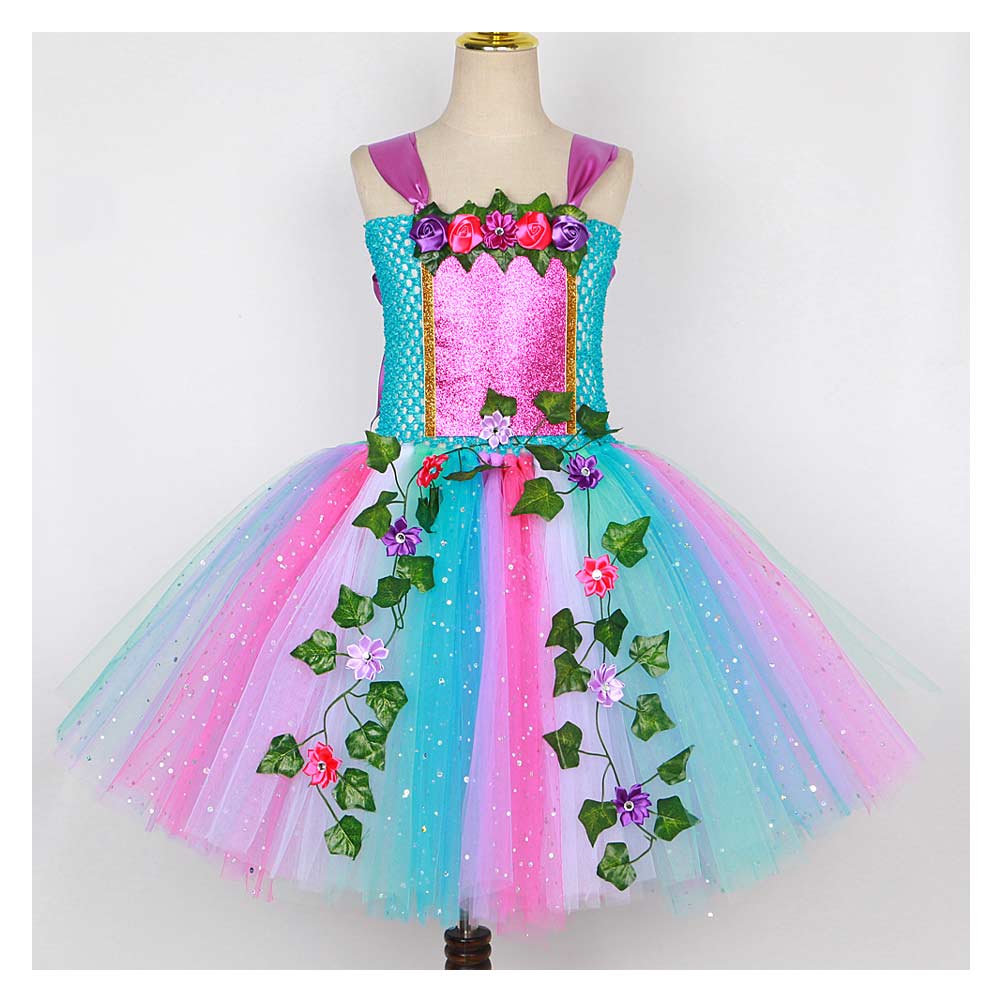 Girls Princess Western Style Rainbow Butterfly Wings Dress