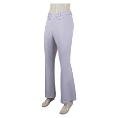 Retro 70s White Bell-bottoms Men Flared Pants Cosplay Outfits Halloween Carnival Suit