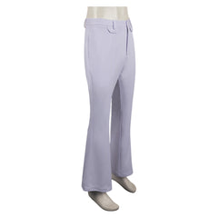 Retro 70s White Bell-bottoms Men Flared Pants Cosplay Outfits Halloween Carnival Suit