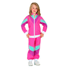 Retro 80S 90S Hip Hop Kids Children Pink Sportswear Set Cosplay Outfits Halloween Party Suit