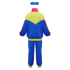 Retro 80s Hip Hop Kids Children 3 Piecs Blue Tracksuit Cosplay Outfits Halloween Party Suit