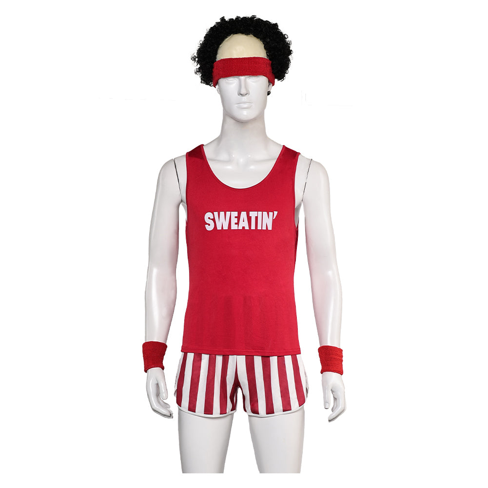 Retro 80s Richard Simmons Sportswear 6 Piece Set Cosplay Workout Outfits Halloween Party Suit