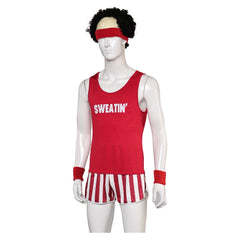 Retro 80s Richard Simmons Sportswear 6 Piece Set Cosplay Workout Outfits Halloween Party Suit