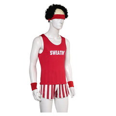 Retro 80s Richard Simmons Sportswear 6 Piece Set Cosplay Workout Outfits Halloween Party Suit