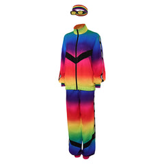 Retro 80s Unisex Colorful 5 Piece Set Sportswear Cosplay Outfits Halloween Party Suit