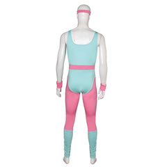 Retro 80s Workout Costumes 4 Piece Set For Men Cosplay Outfits Halloween Party Suit