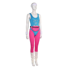 Retro 80s Workout Costumes 7 Piece Set For Women Cosplay Outfits Halloween Party Suit