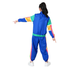 Retro Disco Kids Children Color Block 3 Piece Set Sportswear Cosplay Outfits Halloween Party Suit