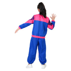 Retro Disco Kids Children Purple 3 Piece Set Sportswear Cosplay Outfits Halloween Party Suit