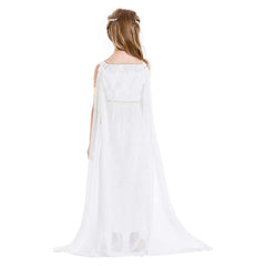 Retro Greek Goddess White Dress 6 Piece Set For Little Girls Cosplay Outfits Halloween Party Suit