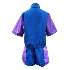 Retro Hip Hop 2 Piece Set Blue Short Sleeve Sportswear Tracksuit Cosplay Outfits Halloween Party Suit