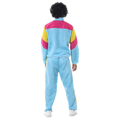 Retro Hip Hop Disco Men's Color Block 2 Piece Set Sportswear Cosplay Outfits Halloween Party Suit