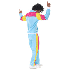 Retro Hip Hop Disco Men's Color Block 2 Piece Set Sportswear Cosplay Outfits Halloween Party Suit