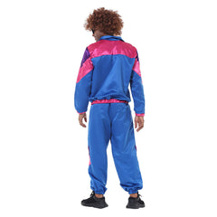 Retro Hip Hop Disco Men's Purple Jacket Pants Sprotwear Outfits Cosplay Halloween Carnival Shell Suit