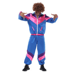 Retro Hip Hop Disco Men's Purple Jacket Pants Sprotwear Outfits Cosplay Halloween Carnival Shell Suit