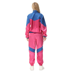 Retro Hip Hop Disco Women's Pink Jacket Pants Sprotwear Outfits Cosplay Halloween Carnival Suit