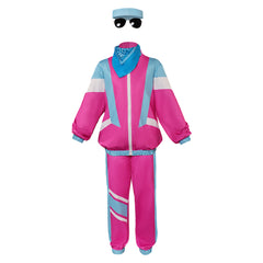 Retro Hip Hop Kids Pink Sportswear 5 Piece Set Cosplay Tracksuit Halloween Party Suit