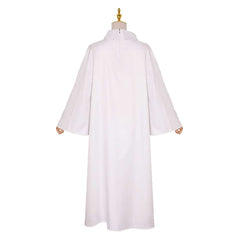 Retro Medieval Adult Priests Monks White Lapel Robe Cape Cosplay Outfits Halloween Party Suit