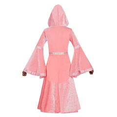 Retro Medieval Court Kids Girls Princess Pink Gown Long Dress Cosplay Outfits Halloween Party Suit