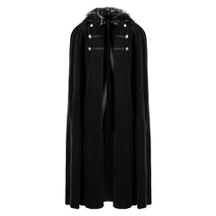 Retro Medieval Men Black Steampunk Cloak Cape Cosplay Outfits Halloween Party Suit