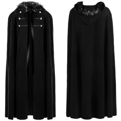 Retro Medieval Men Black Steampunk Cloak Cape Cosplay Outfits Halloween Party Suit