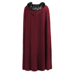 Retro Medieval Men Burgundy Steampunk Cloak Cape Cosplay Outfits Halloween Party Suit