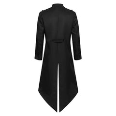 Retro Medieval Mid-Length Slim Black Tuxedo Fake Two Pieces Cosplay Outfits Halloween Party Suit