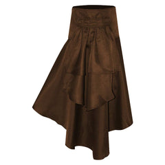 Retro Medieval Pirate Adult Women Brown Pleated Skirt Cosplay Costume Outfits Halloween Carnival Suit