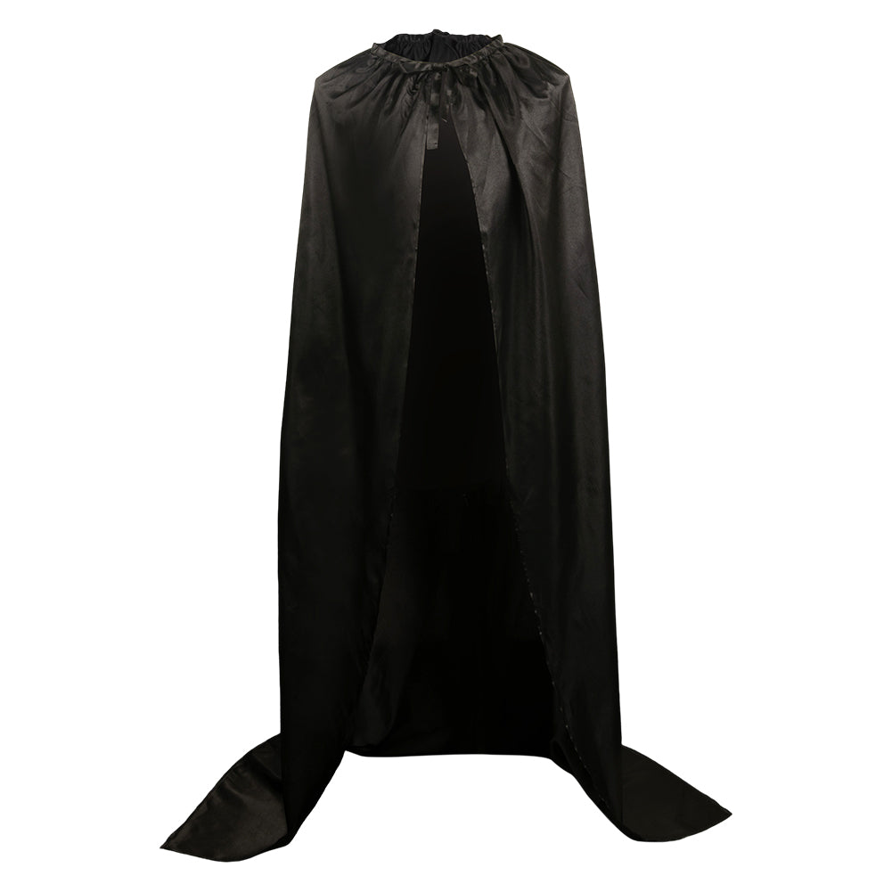 Retro Medieval Renaissance Black Satin Cape Cosplay Outfits Halloween Party Suit