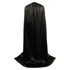 Retro Medieval Renaissance Black Satin Cape Cosplay Outfits Halloween Party Suit