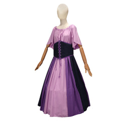 Retro Medieval Renaissance Vintage Clashing Color Splicing Lace-up Waist-slimming Women Purple Dress Skirt Cosplay Costume Outfits Halloween Carnival Suit