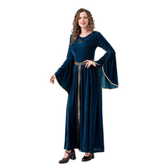 Retro Medieval Renaissance Women Flare Sleeved Long Dress Cosplay Outfits Halloween Party Suit