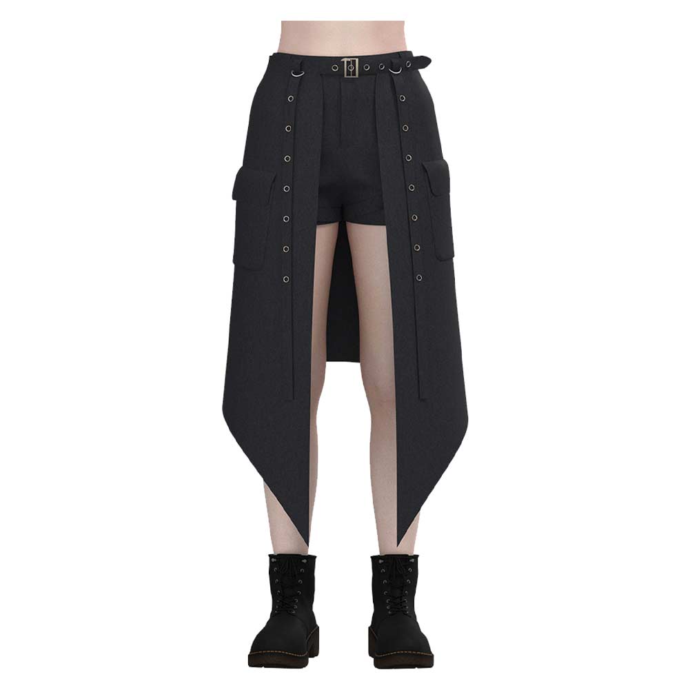 Retro Medieval Rock Dark Style Women Punk Gothic Skirt Shorts Set Cosplay Outfits Halloween Party Suit